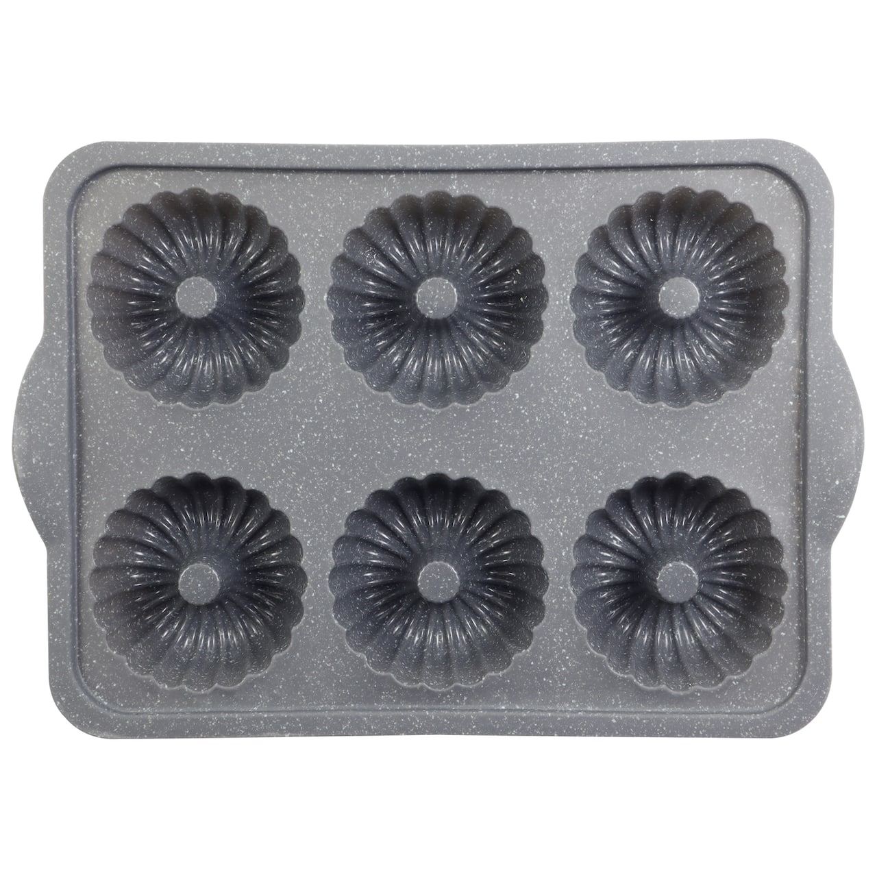 6-Cavity Metal Reinforced Silicone Mini Fluted Cake Pan by